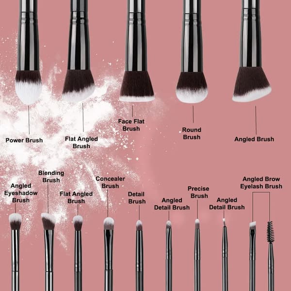 [KK]14 Makeupbørster Sæt Bløde Fluffy Foundation Rouge