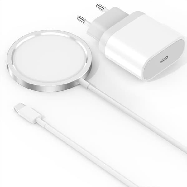 Induksjonslader - iPhone - MagSafe-kompatibel - 15W - USB-C - Hvit
