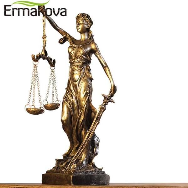 Staty - Brons - Justitia - Antikbrons - Harts - Inomhus - Klassisk