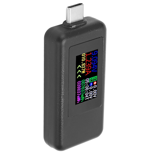 USB C Power Tester DC4-30V Spänning Ström 2 i 1 Mätare Färgskärm Voltmeter Ammeter