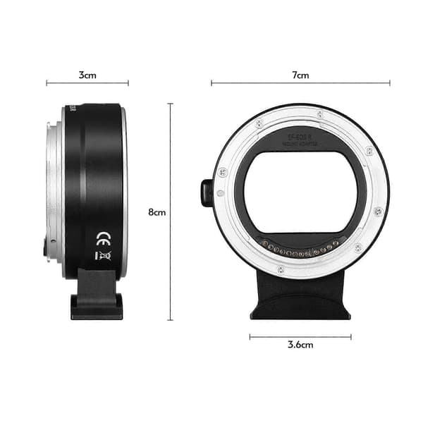 EF-EOSR Auto-Focus AF objektivmonteringsadapterkonverteringsring til EF/EF-S objektiv til EOS R RF monteringsadapterring Multicolor