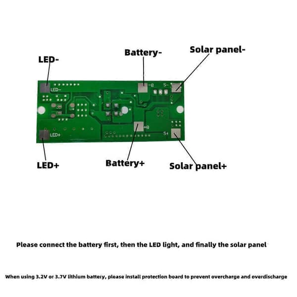 3.2V 3.7V Solcellelampeplade Solcellelysprintplade Infrarød Menneskelig Induktion Solcellegadelys Driverplade