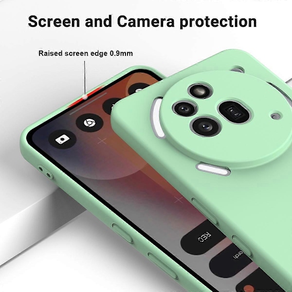 Nestemäinen silikonikuori Nothing Phone (3a) Pro -puhelimelle, takakuori käsiremmin kanssa - Multicolor Green