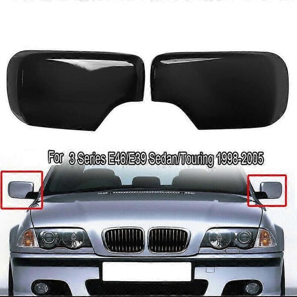 [KK] Par bakspejlsdæksler Sidespejlskapper kompatible med E46/E39 3/5-serie 1998-2005 Glanssort 51168238375 51168238376