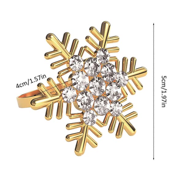 6 stk. perle-/diamant-servietringe til julefest, elegante snefnug-servietspænder, alsidigt tilbehør til formelle middage silver pearl