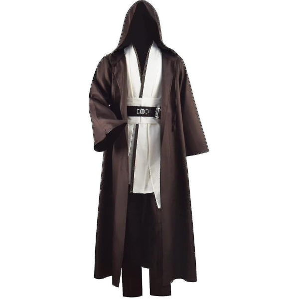 Vuxen Tunika Kostym För Jedi Outfit Skywalker Halloween Cosplay Kostym Huvrock Kappa Full Set Uniform Tre versioner White XX-Large