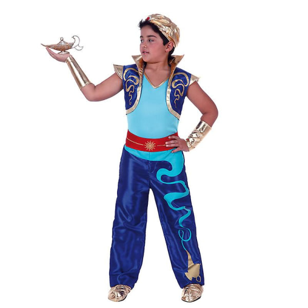 Halloween Cosplay Arabian King Costume Aladdin Magic Lamp Prince Party Costume Stage 10-12Y
