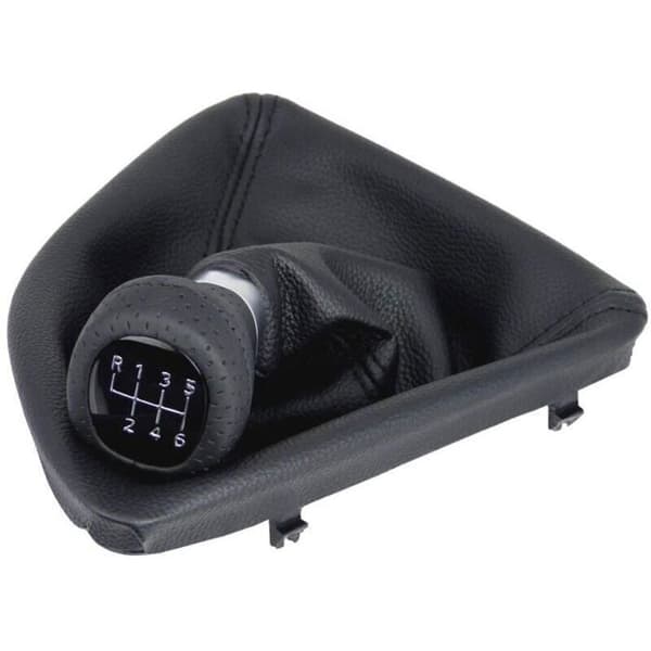 Læder gearknop - OKZ - Perforeret sort - 6 gear - Kompatibel med BMW 1-serie E81 E82 E87 E88