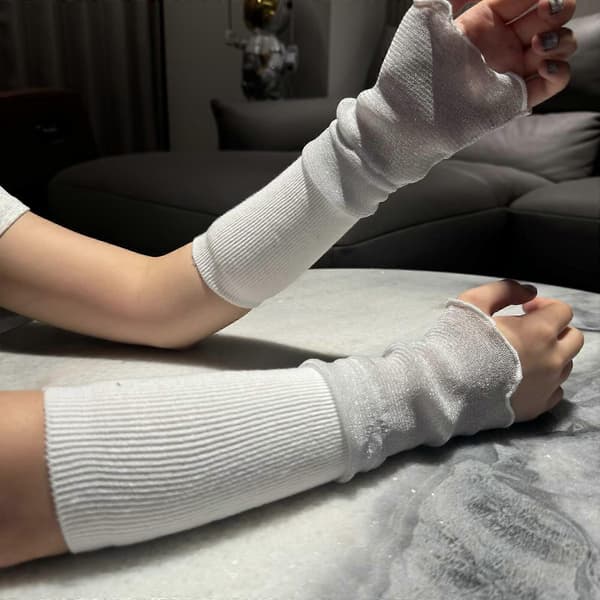 Ventilerede ærmetilbehør til kvinder Elegant kant med frynser Solbeskyttelse og ergonomisk afslappet pasform Sort Black