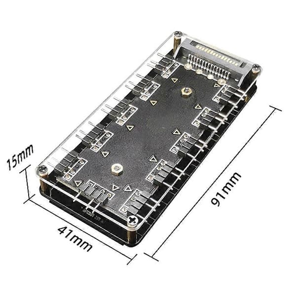 10 porte RGB blæser HUB PC computer desktop 5V 3PIN ARGB forlænger splitter bærbar strømadapter