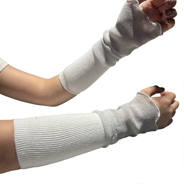 Dame Trim Armærmer Komfortabel Polyester Til Solbeskyttelse Og Elegante Outfits Hvid White