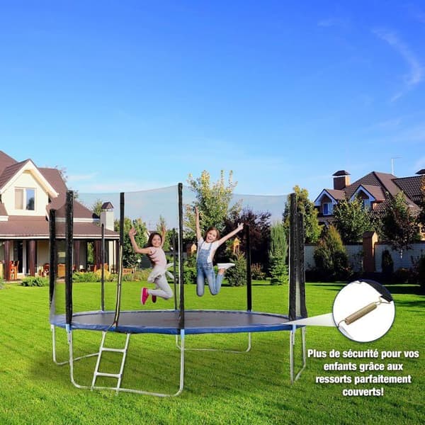 AREBOS Trampoline Sikkerhetspute - 427 cm - Blå