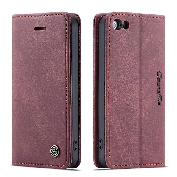 iPhone 5s, iPhone SE (1. sukupolvi), iPhone 5 -kotelo CASEME 013 -sarjan korttipidike, jalustallinen nahkakotelo P Multicolor Red