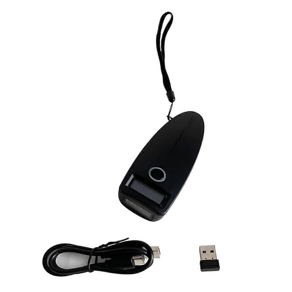 Streckodescanner Mini Trådløs Bluetooth Håndholdt Bærbar 1D 2D QR Stregkode Black
