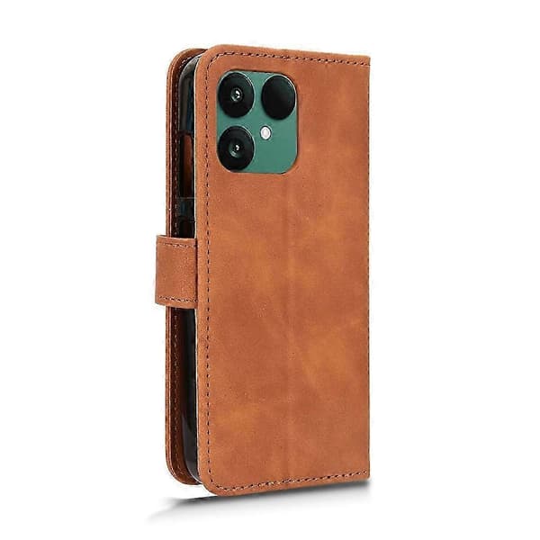Fairphone 6 Läderfodral: Plånboksfodral med fallskydd, brun, hudkänsla