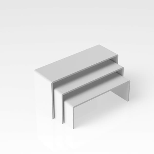 3x Akryl Display Riser Showcase Buffé Riser för Samlingar Parfym Ringar