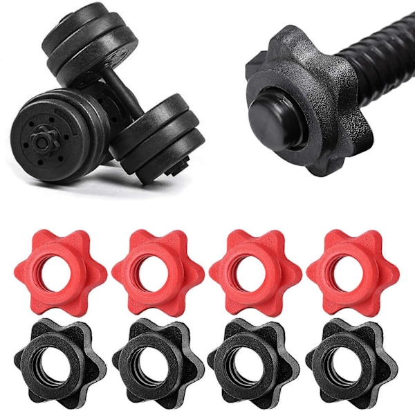 4 kpl 25 mm:n käsipainon tangon lukitusruuvimutteri, liukumaton kierrelukituskaulus Black