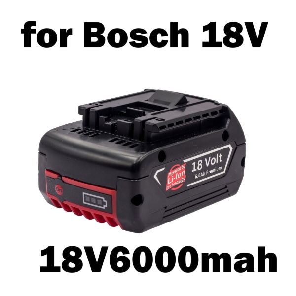 18v6.0a uppladdningsbart litiumjonbatteri för Bosch 18v 6ah power 6000mah bärbar ersättning Bat609 indikatorlampa 1pcs