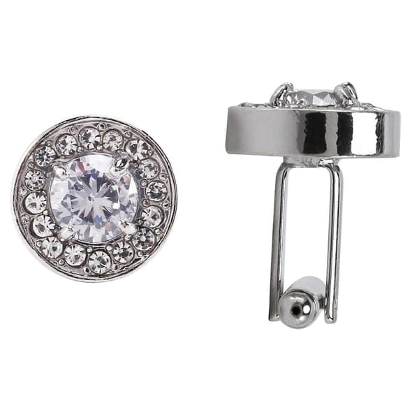 1 par mode diamant manschettknappar manschettknappar dam herr klänning affär bröllop manschettknappar present (vit) White