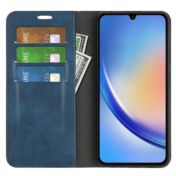 Samsung Galaxy A35 5G Flip Cover Touch Screen Beskyttelsesetui Blå 87