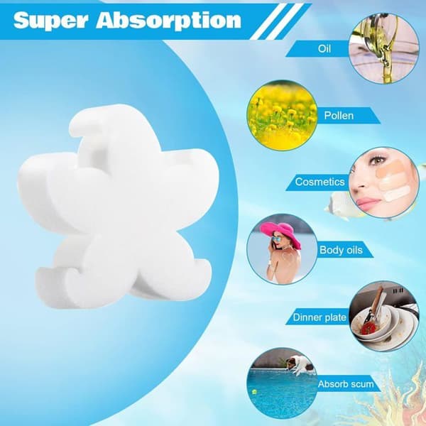40 olieabsorberende poolsvampe – søstjerneform – absorberer olie og skum – spa-tilbehør
