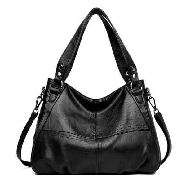 Dame håndtaske i ægte læder Stor designer mulepose - Model: Sort 39cm x 17cm x 29cm - YSSTDB02245