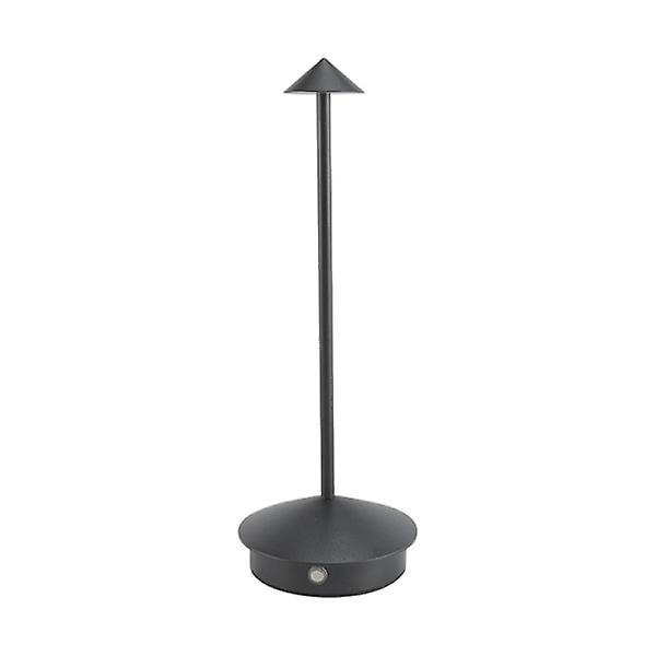 Dimbar LED-bordslampa i aluminium, IP54-skydd, inomhus-/utomhusanvändning, pluggladdningsbas, H29cm, EU-kontakt Black