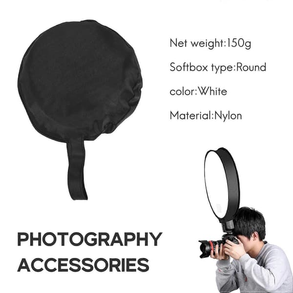 40 cm rund universal bærbar speedlight softbox flash diffuser on-top softbox til kamera