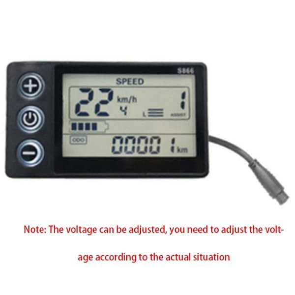24V 36V 48V 60V Vandtæt LCD-display S866 Controller Panel Dashboard Elektrisk Cykel Display til El As Shown