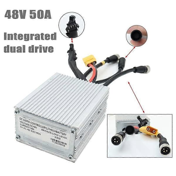 48V 50A Dual Drive Controller til G-Booster Integreret Dual Drive Controller El-løbehjul Tilbehør Silver