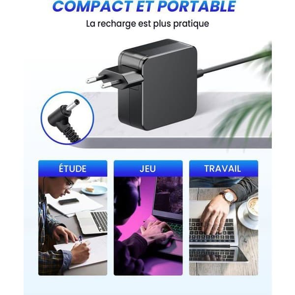 45W Oplader - Lenovo - AC Adapter - DC 20V 2.25A - 4.0 mm x 1.7 mm Stik