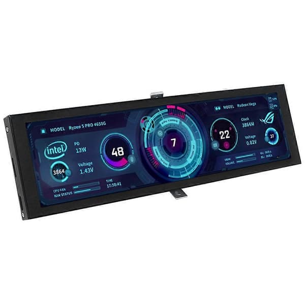 9,2 tums IPS USB sekundär skärm Turing Smart Screen CPU GPU RAM Datorskärm för PC-övervakning och visning Black