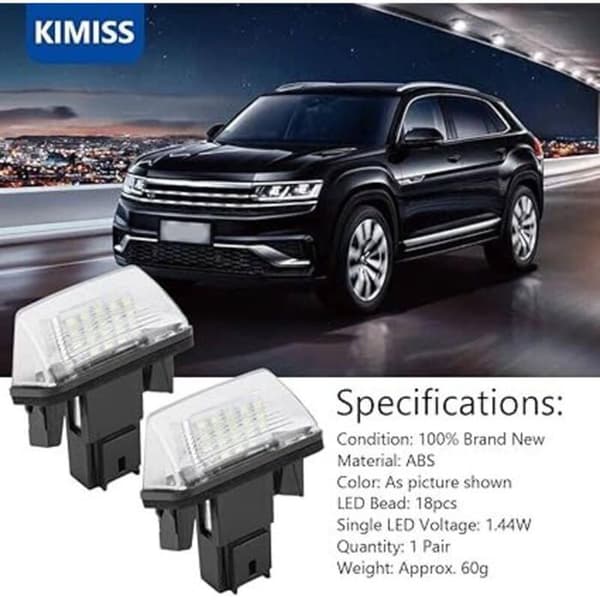 2 LED-bilskyltbelysning, kompatibel med C3 2002-2009 vänster höger