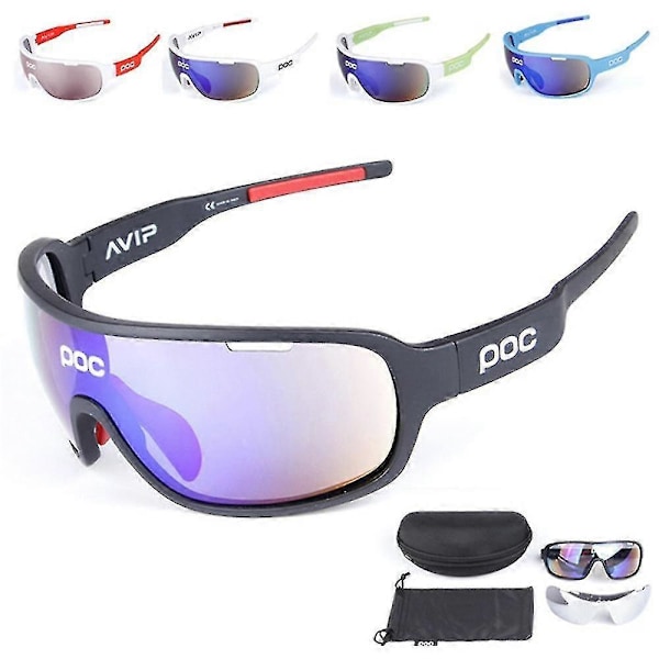 Poc Outdoor Riding Polariserade Solglasögon Sport Ridning Mountainbike Glasögon Vindtäta UV Cykelglasögon NIUNIU Black