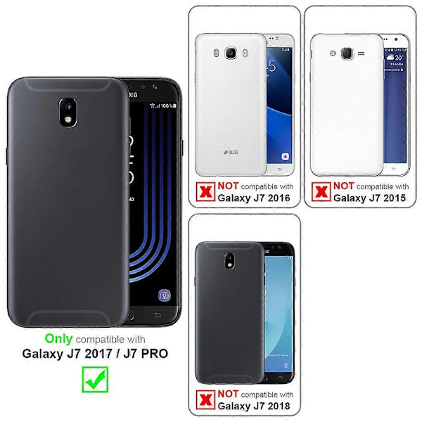 Galaxy J7 2017 -kotelo - Suojakotelo jalustatoiminnolla ja korttipaikalla APPLE RED Galaxy J7 2017