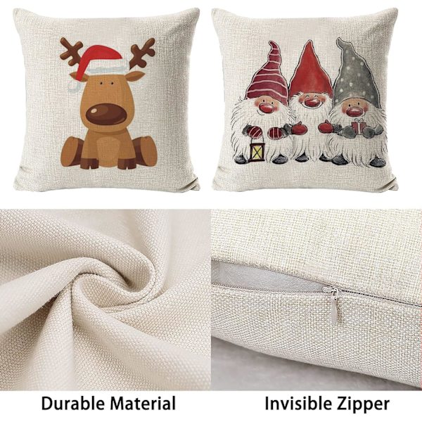 [KK] 4-pack julkuddfodral, julkuddar, julkuddfodral, jul