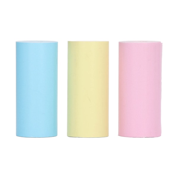 rolls thermal paper for mini printer, yellow, blue and pink, for labels, photos, 57 x 25 mm