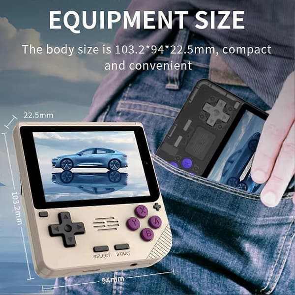 V10 Retro Handhållen Spelkonsol 3,5-tums Skärm Arkad Spelkonsol Linux Gamepad Stöder Flera 3D-emulatorer D Transparent black