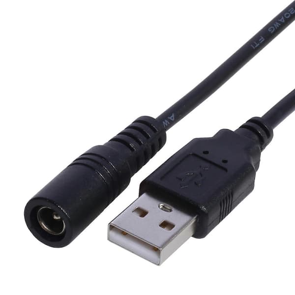 USB til DC strømkabel, DC5.5x2.1mm hun USB han DC5V strømforsyning opladningsadapterkabel til USB-blæser/højttaler Multicolor