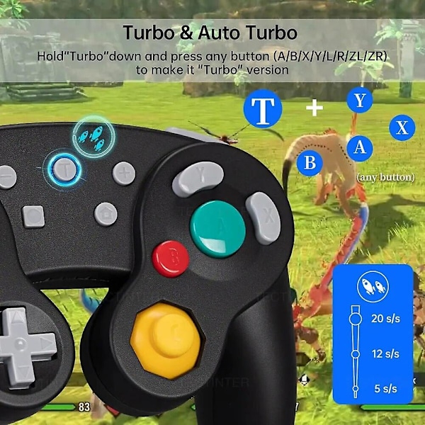 Bluetooth Gamepad Trådlös Gc Kontroller För Switch Gamecube Kompatibel Med Nintendo Switch/lite Kontroller För PC Joystick Blue