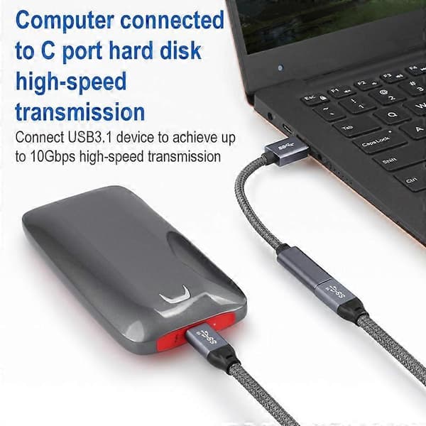 USB 3.0 Hann til USB-C / Type-C Hunn Skjøtekabel Not Specified