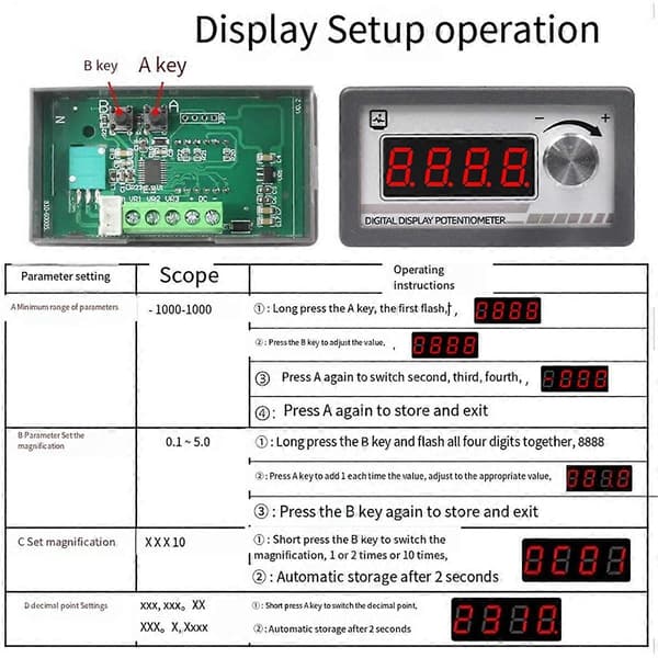 Digitalt Display Potentiometer Variabel Modstand 10k Modstand Signal Simulator til Hastighedsregulator Inverter As Shown