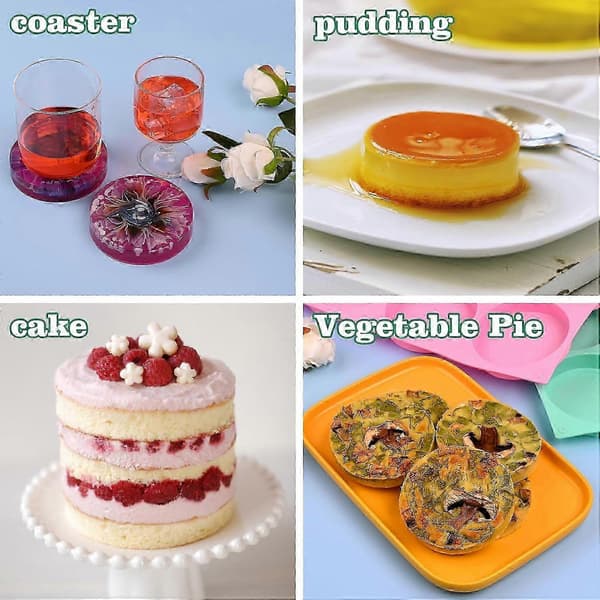 2 stk. silikone-muffin-topforme til bagning, 4 tommer non-stick runde bageforme til minikage, muffin-top, dessert, hamburger