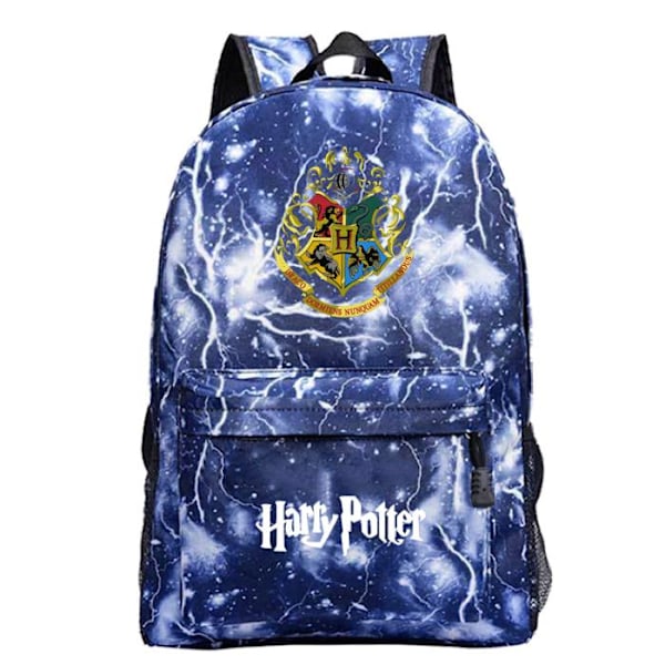 Unisex Harry Potter Ryggsäck för Barn, Skolryggsäck, Reseryggsäck, Bokväska, Blå Blue 30*12*42cm