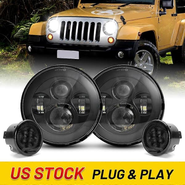 2007-2018 For Jeep Wrangler JK Combo 7' runde LED-frontlykter blinklys