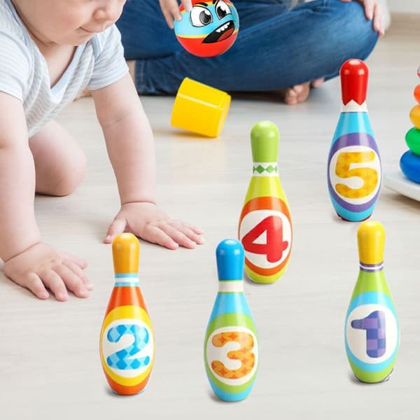 Bowling sett for barn, leker for gutter og jenter i alderen 2, 3, 4 og 5 år, bursdagsgave