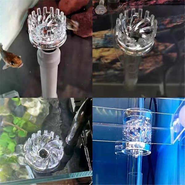 Klar Akvarium Skimmer Rør Spinner Innstrømning Utstrømning 16mm