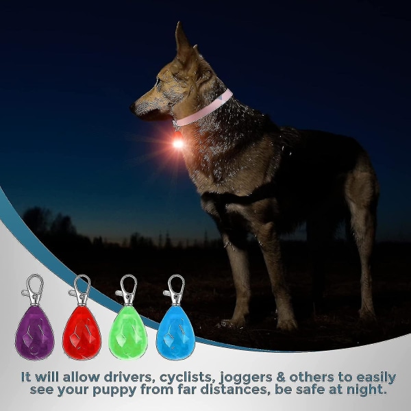 Led-halsbandsljus Uppladdningsbart hundljus Vattentätt hundljusklämma Hundsäkerhet Nattpromenadljus Fäst på halsbandssele för katter Husdjur som springer Ca