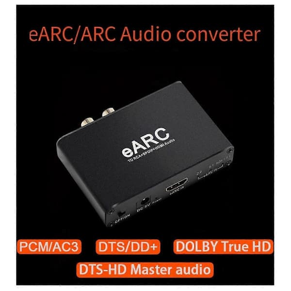 HDMI-kompatibel EARC ARC Audio Extractor 192Khz Konverter EARC til RCA Audio Extractor Adapter til DT