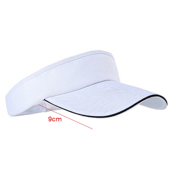 Justerbar Unisex Menn Kvinner Ensfarget Solskjerm Sport Golf Tennis B Hvit Whit White one size